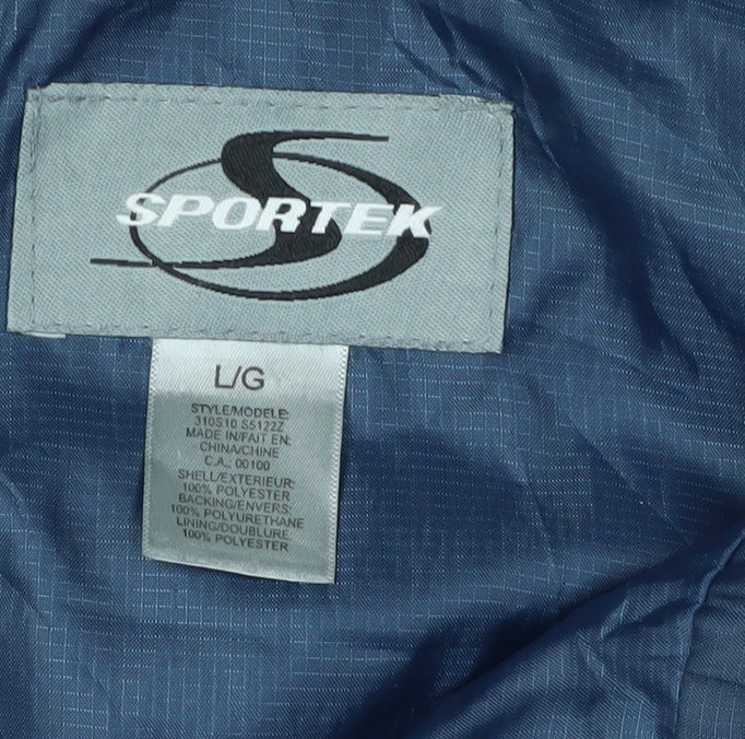 Sportek Men's Black Blue Windbreaker Jacket L