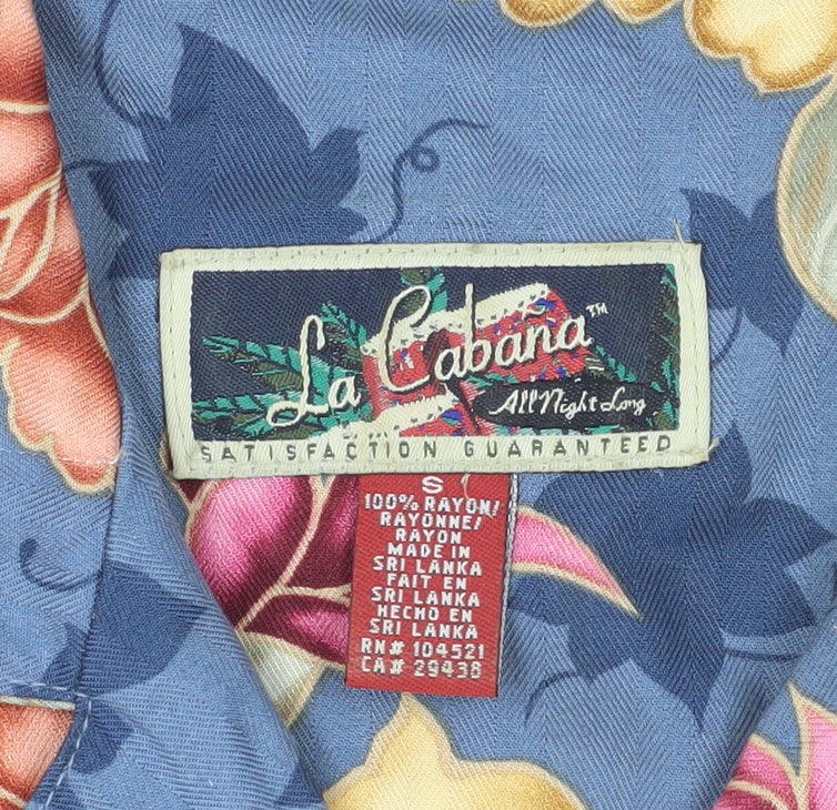 La Cabana Unisex Floral Hawaiian Shirt S Rayon