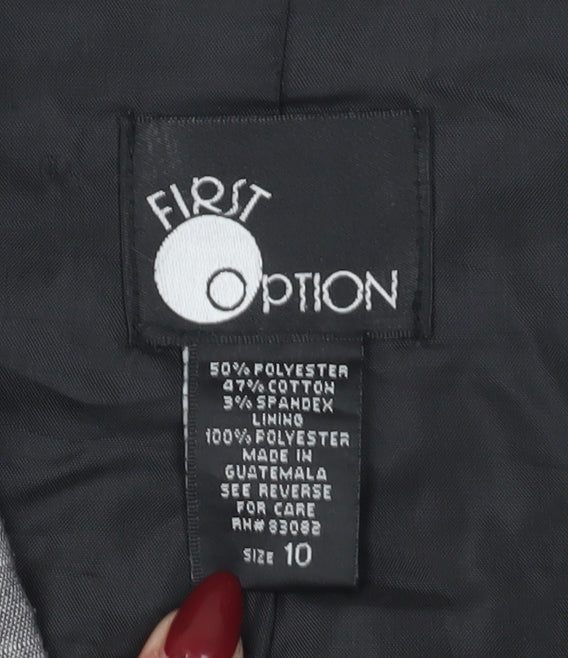 First Option Women's Grey Checked Suit Jacket, Size 14