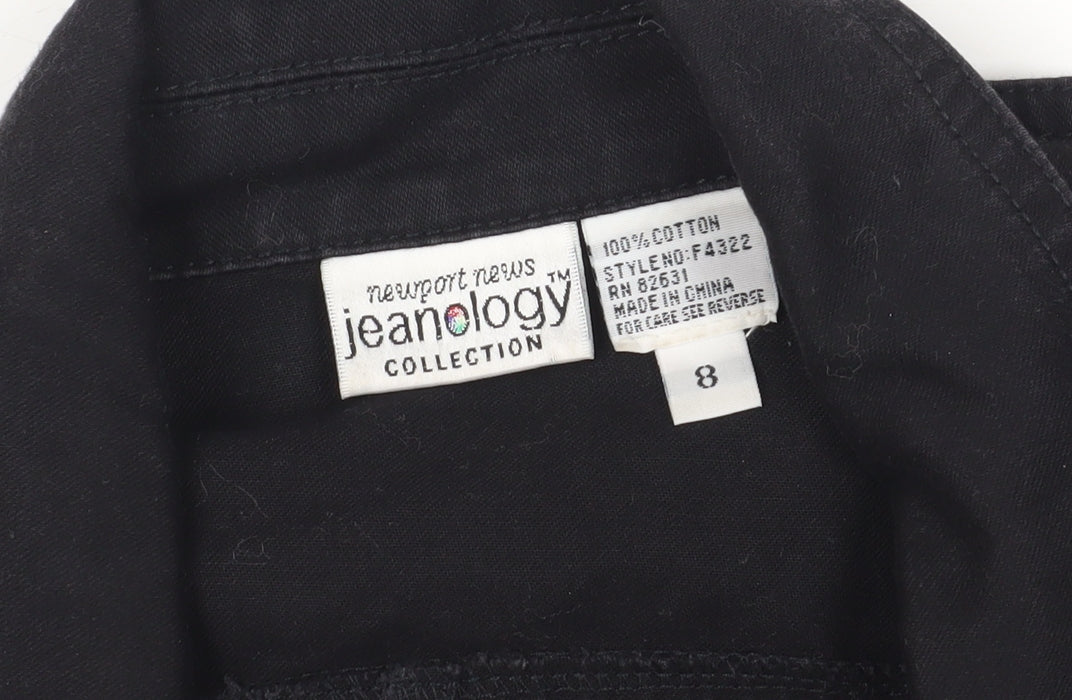 Jeanology Women's Black Collared Button-Up Shirt 8