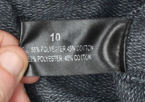 Linea Women's Black Embroidered Pullover Sweatshirt Size 10