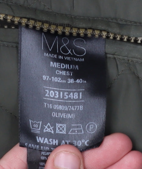 Marks & Spencer Men's Green Quilted Jacket M