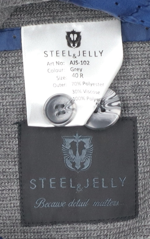 Steel & Jelly Grey Men's Blazer, Size 40R, Two-Button Notch