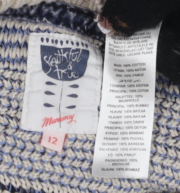Moulinette & True Women's Beige Striped Pullover Jumper Size 12
