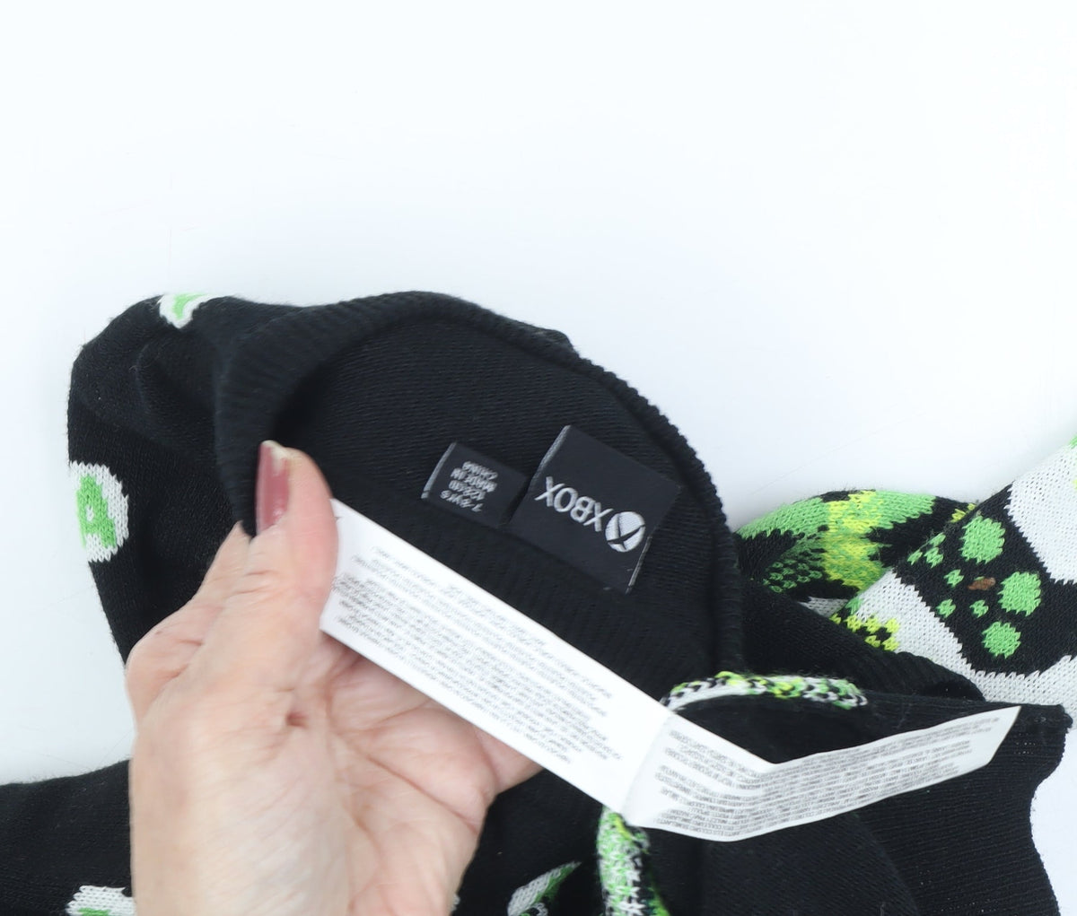 Close-up detail of Xbox boys’' black gaming jumper -, size 2-3, years