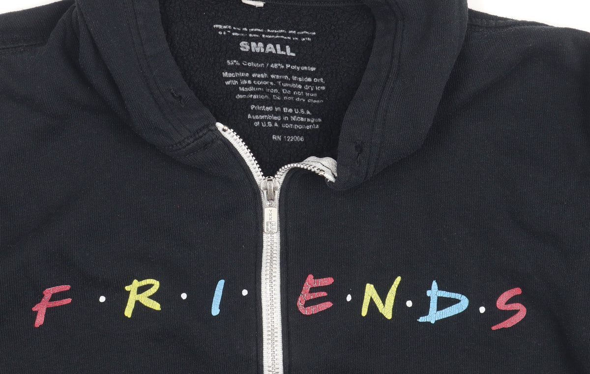 Gildan Friends Black Unisex Hoodie, Size S, Full Zip