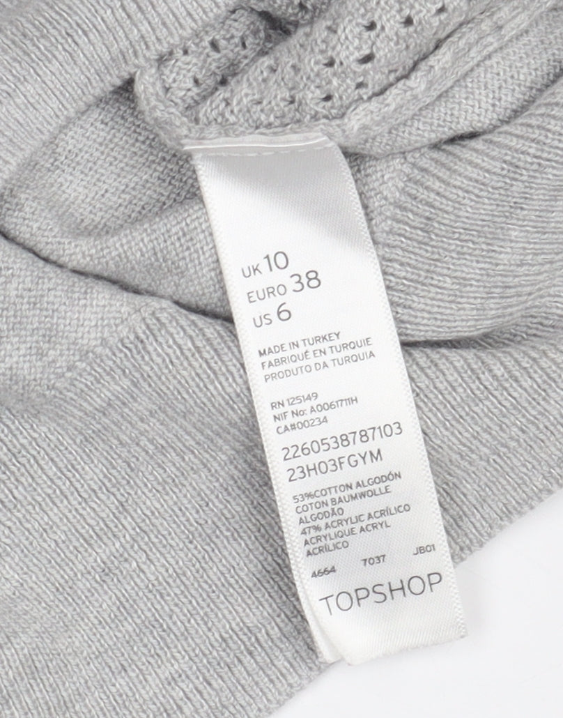 Topshop Women’s Grey Pullover Jumper Size 10