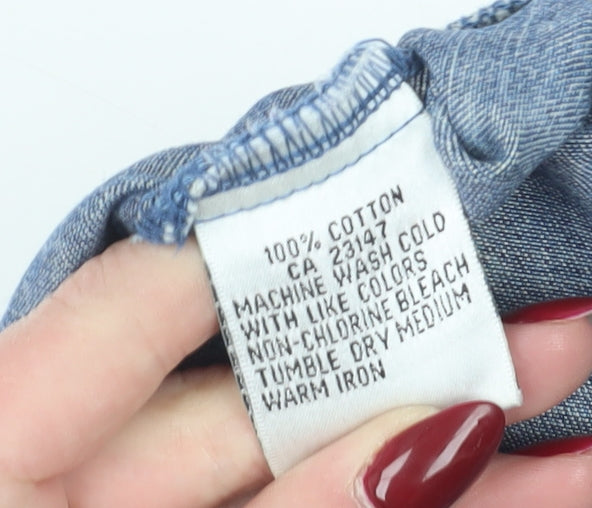 Talbots Women's Blue Denim Jacket, Size S, Collared Classic Style