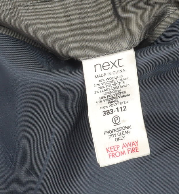 Next Men's Grey 42R Suit Jacket Single-Breasted