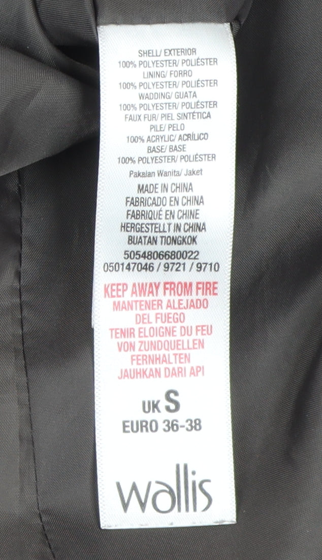 Wallis Women's Grey Puffer Jacket Size S Hooded
