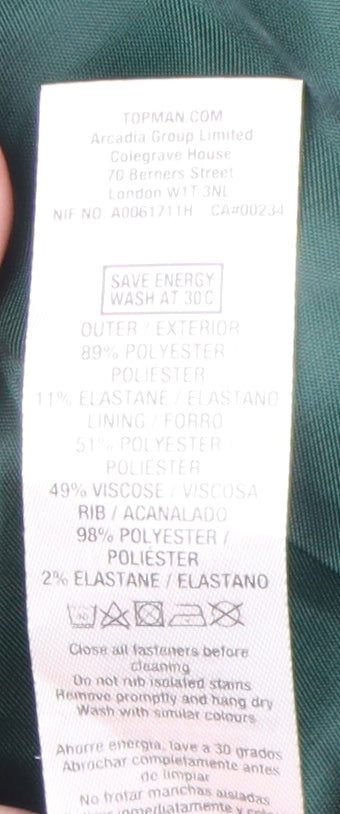Topman Men's Green Bomber Jacket - Size L Casual