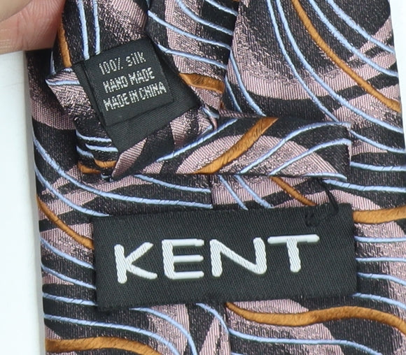 Kent Men's Multicoloured Slim Geometric Silk Tie