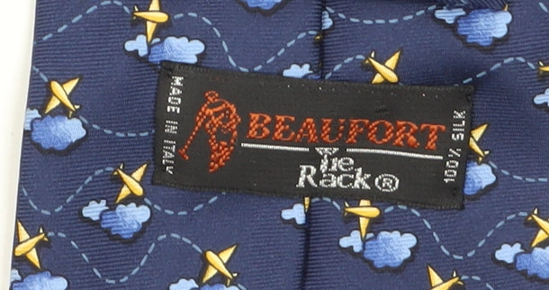 Beaufort Men's Blue Silk Airplane Pattern Tie