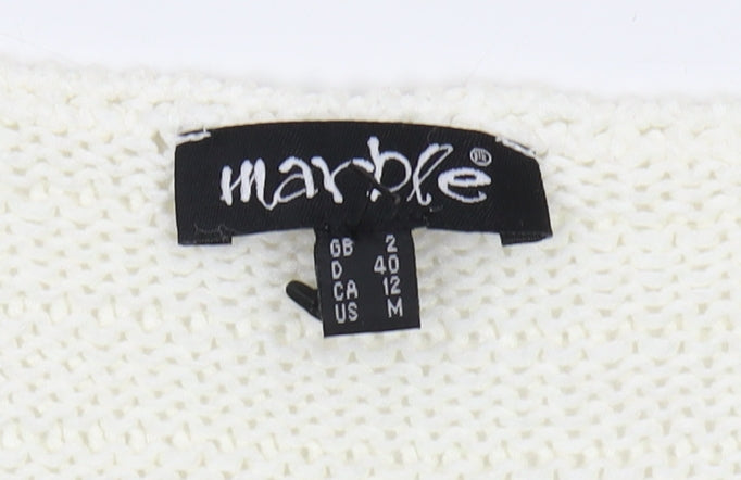 Marble Women’s White Striped Pullover Jumper