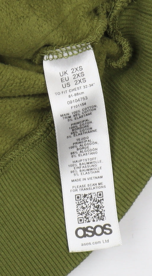 ASOS Men's Green Pullover Hoodie XS Fleece