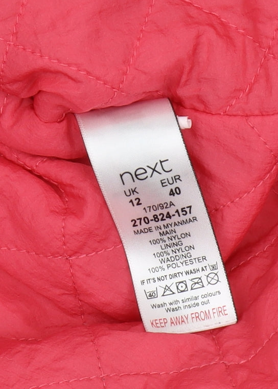 Next Women's Pink Anorak Jacket, Size 12, Hooded & Belted