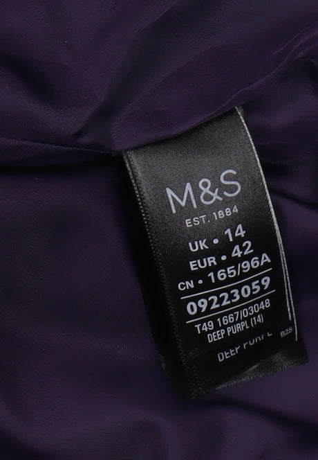 Marks & Spencer Women's Purple Long Overcoat Size 14