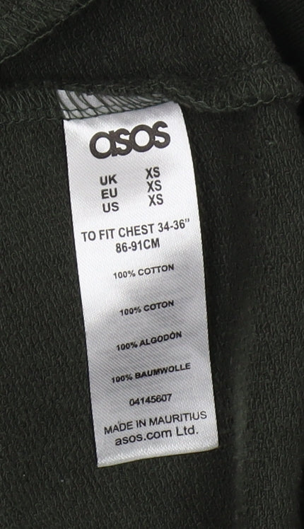 ASOS Men's Green Full-Zip Sweatshirt XS