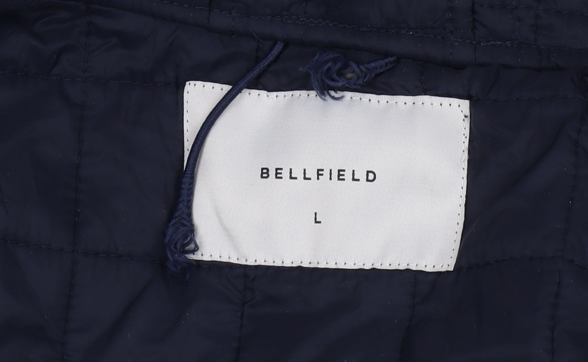 Bellfield Men's Blue Hooded Rain Coat Jacket L