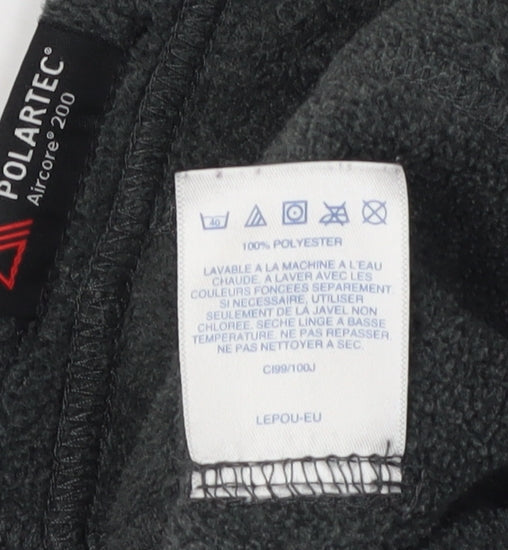 Lands' End Women's Black Grey Fleece Jacket M Casual