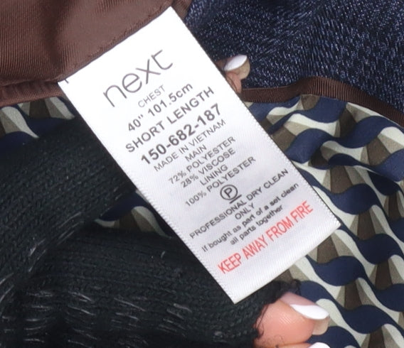 Next Men's Blue Check Blazer Size 40S