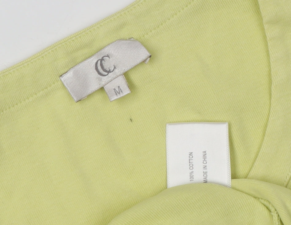 Country Casuals Women's Medium Yellow Cotton T-Shirt Casual