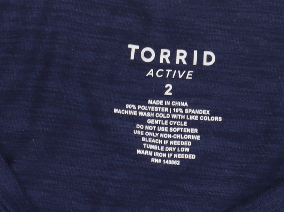 Torrid Women's Blue T-Shirt, Size 2, Long Sleeve