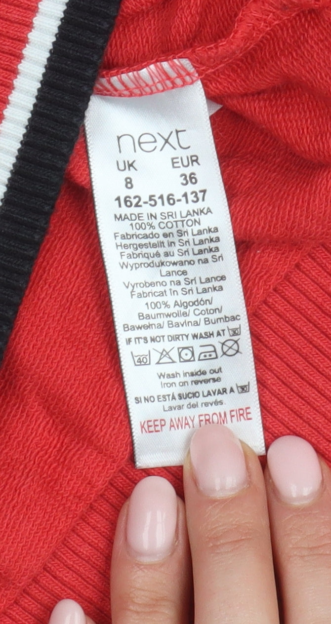 Next Women's Red V-Neck Pullover Sweatshirt Size 8