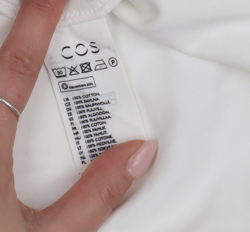 COS Women's White T-Shirt Dress Size 8 Short Sleeve