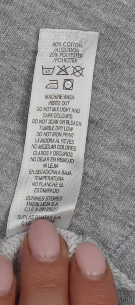 Dunnes Stores Men's Grey Logo Hoodie, Medium, Pullover