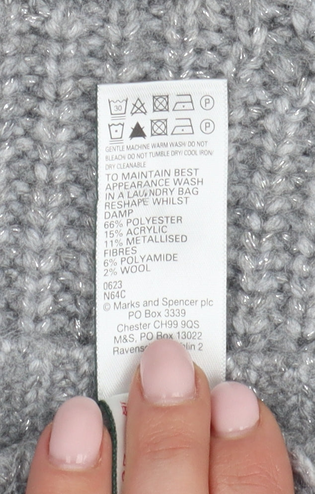 Marks & Spencer Girls Grey Knit Midi Dress 7-8 Years