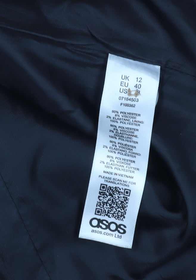 ASOS Women's Beige Coat Size 12 with Zipped Pockets
