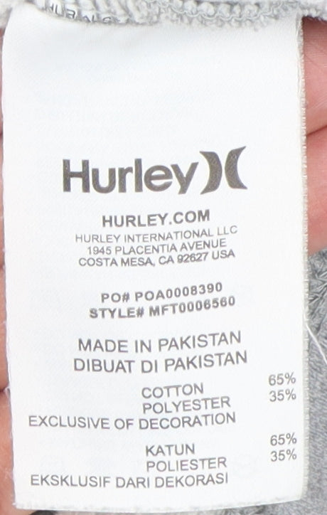 Hurley Men's Grey Crew Neck Logo Sweatshirt L
