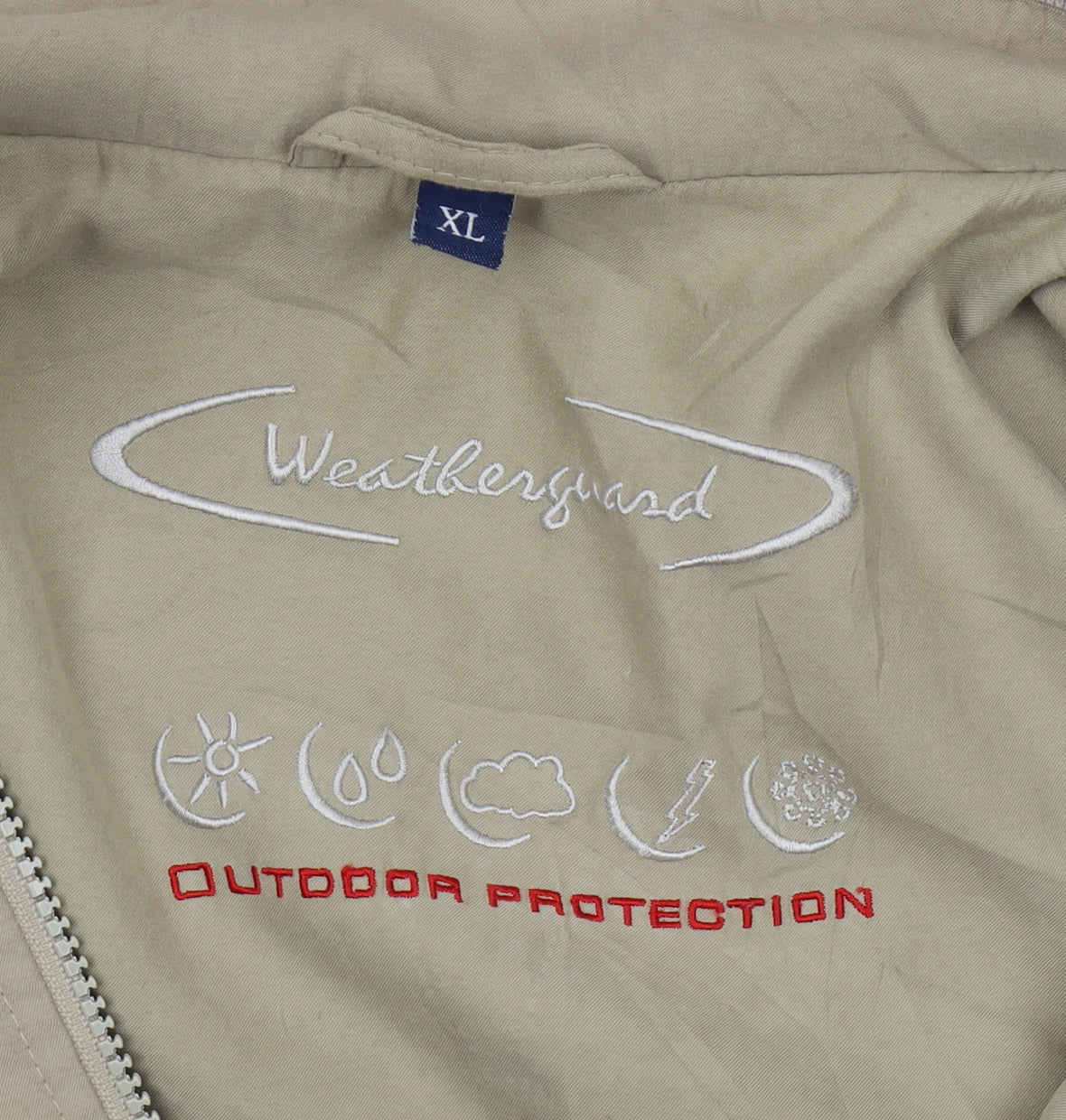 Weatherguard Men's Beige XL Windbreaker Jacket