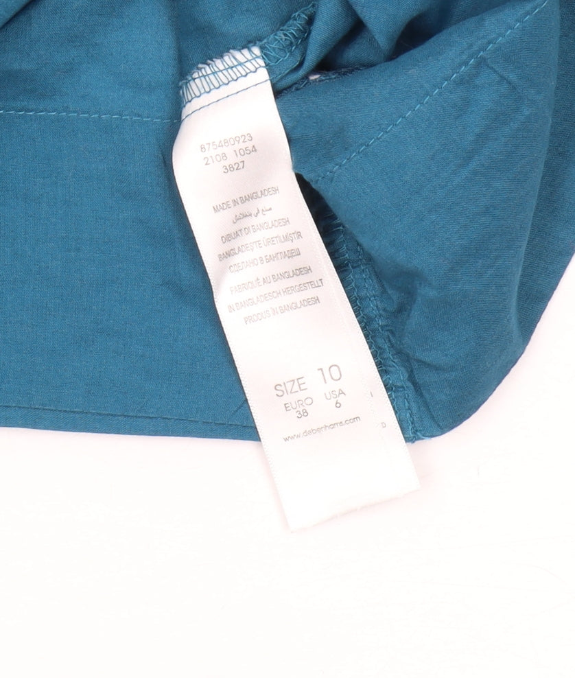 Peacocks Women's Blue Cotton T-Shirt Size 10