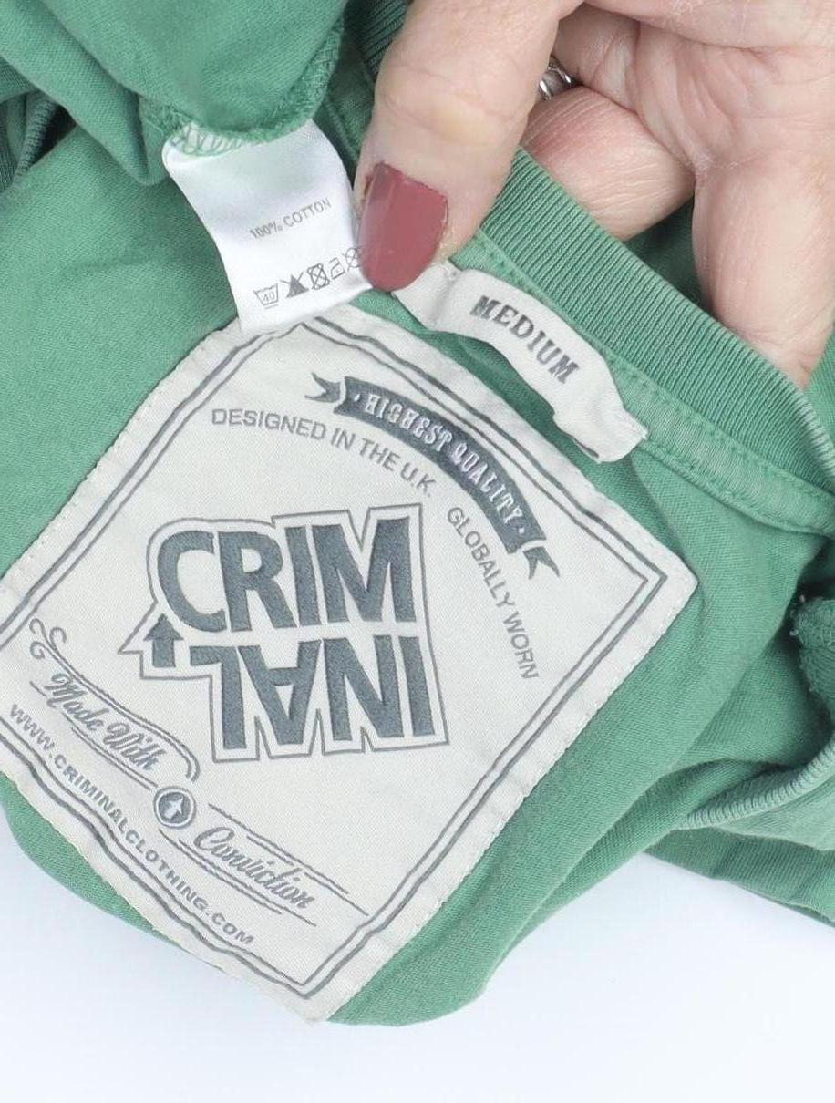 Criminal Damage Men's Green Medium Sports T-Shirt