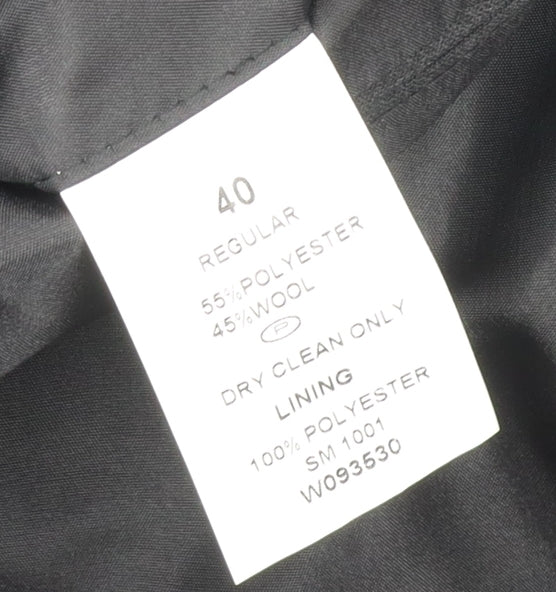 Simon Jersey Men's Black Blazer, Regular Fit, 40R