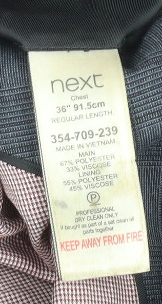 Next Men's Blue Check Blazer, Size 36, Classic Style