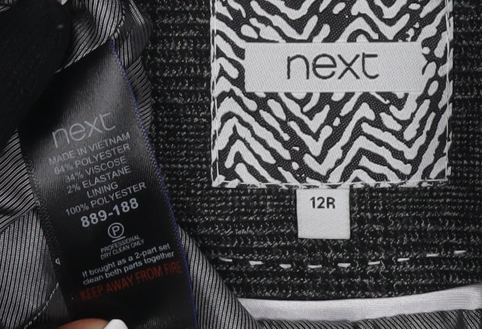 Next Women's Black Blazer Size 12 Classic Checked
