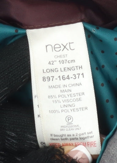 Next Men's Grey Suit Jacket, Size 42L, Business, Two-Button