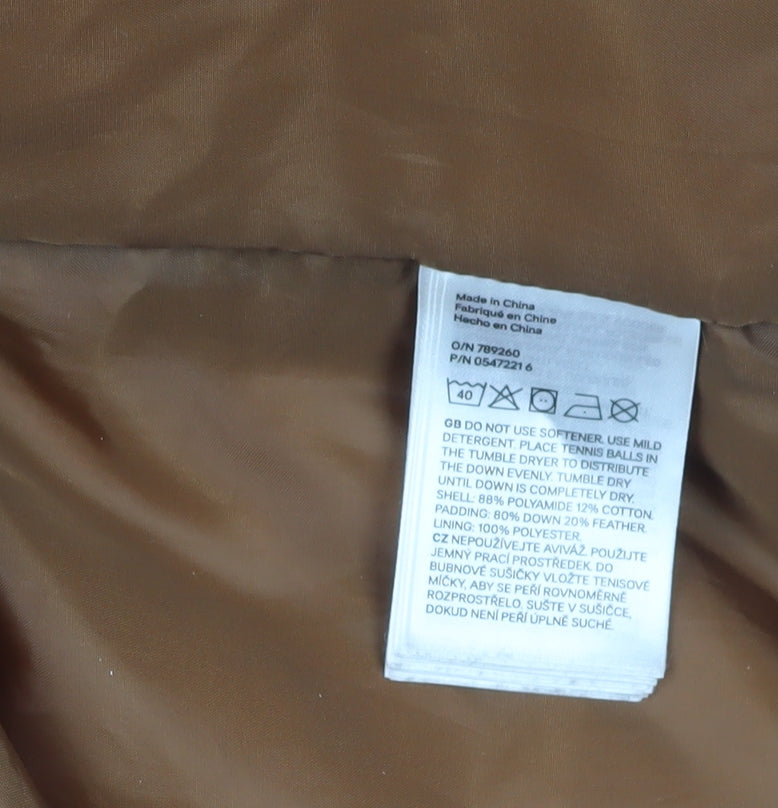 H&M Women's Beige Puffer Jacket Fits Size 4 Winter Style