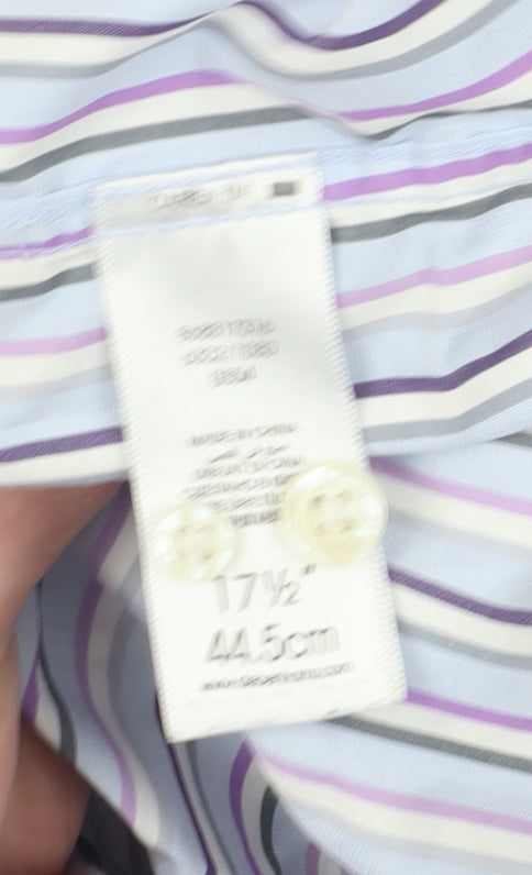 Osborne Men's Multicoloured Striped Shirt, Size 17.5