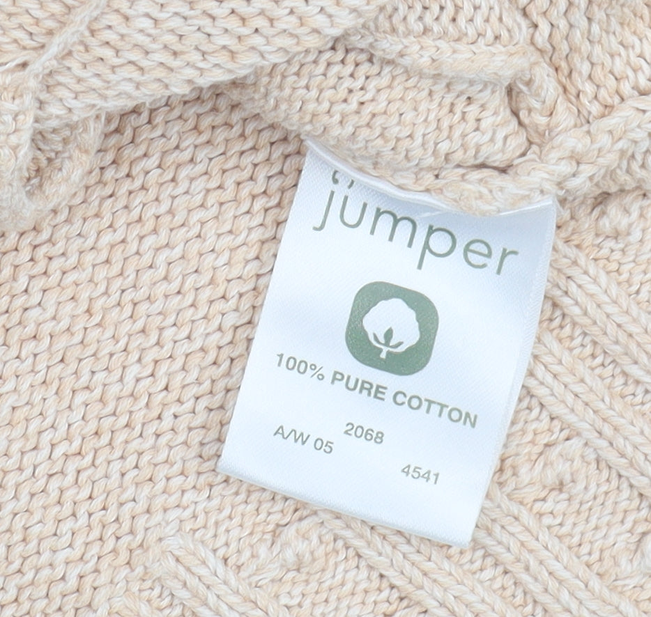 Jumper Women's Beige Knit Jacket, Size S, Full Zip