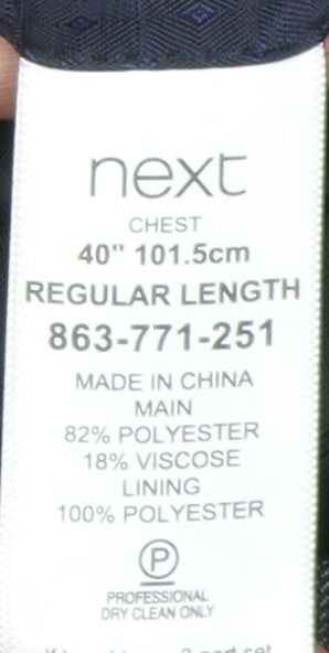 Next Men's Grey Blazer 40R Regular Fit Single-Breasted