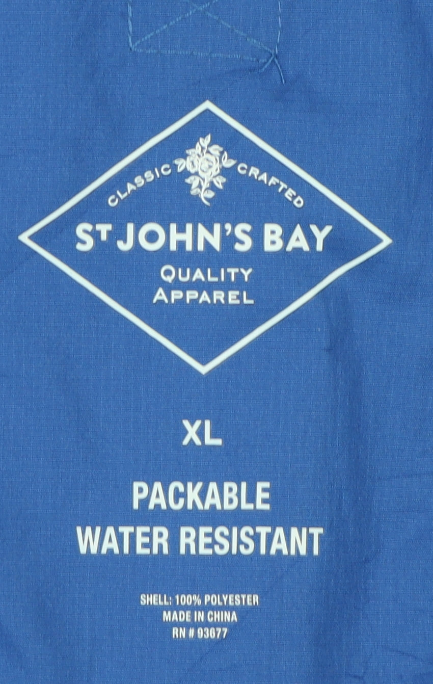 St John's Bay Men's Blue XL Windbreaker Jacket