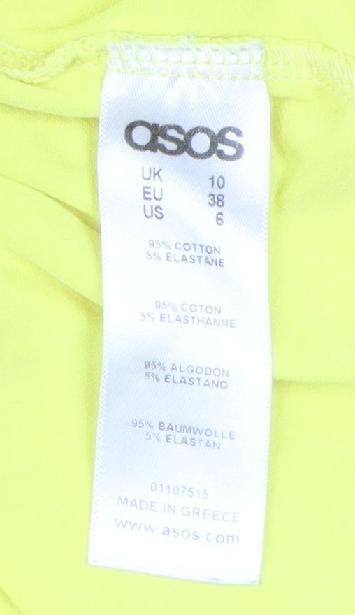 ASOS Women's Yellow Midi A-Line Dress Size 10