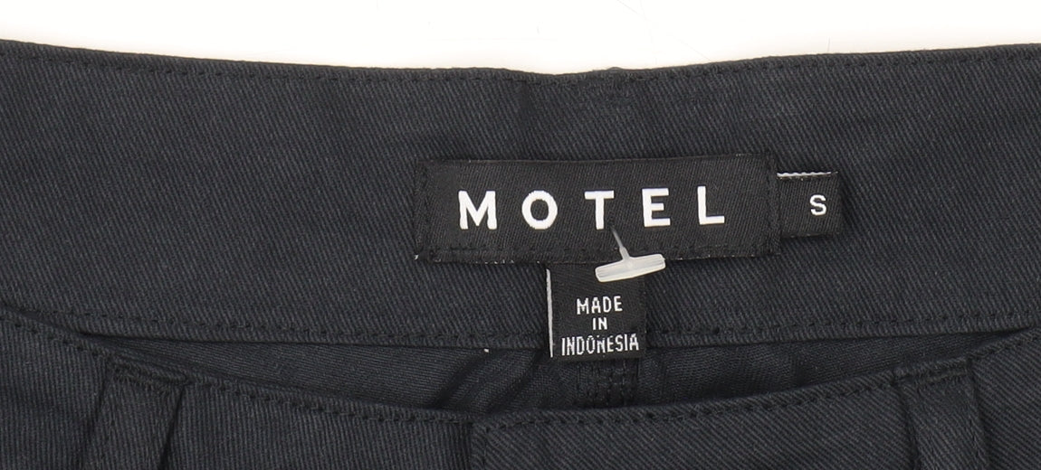 Motel Women's Black Straight Cotton Trousers Size S