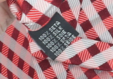 Paul Williams Men's Red Check Silk Slim Tie