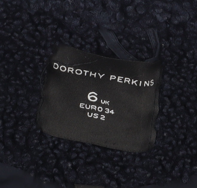 Dorothy Perkins Women's Black Mid-Length Coat Size 6