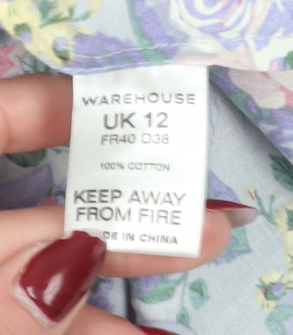 Warehouse Women's Floral Short Wrap Dress Size 12
